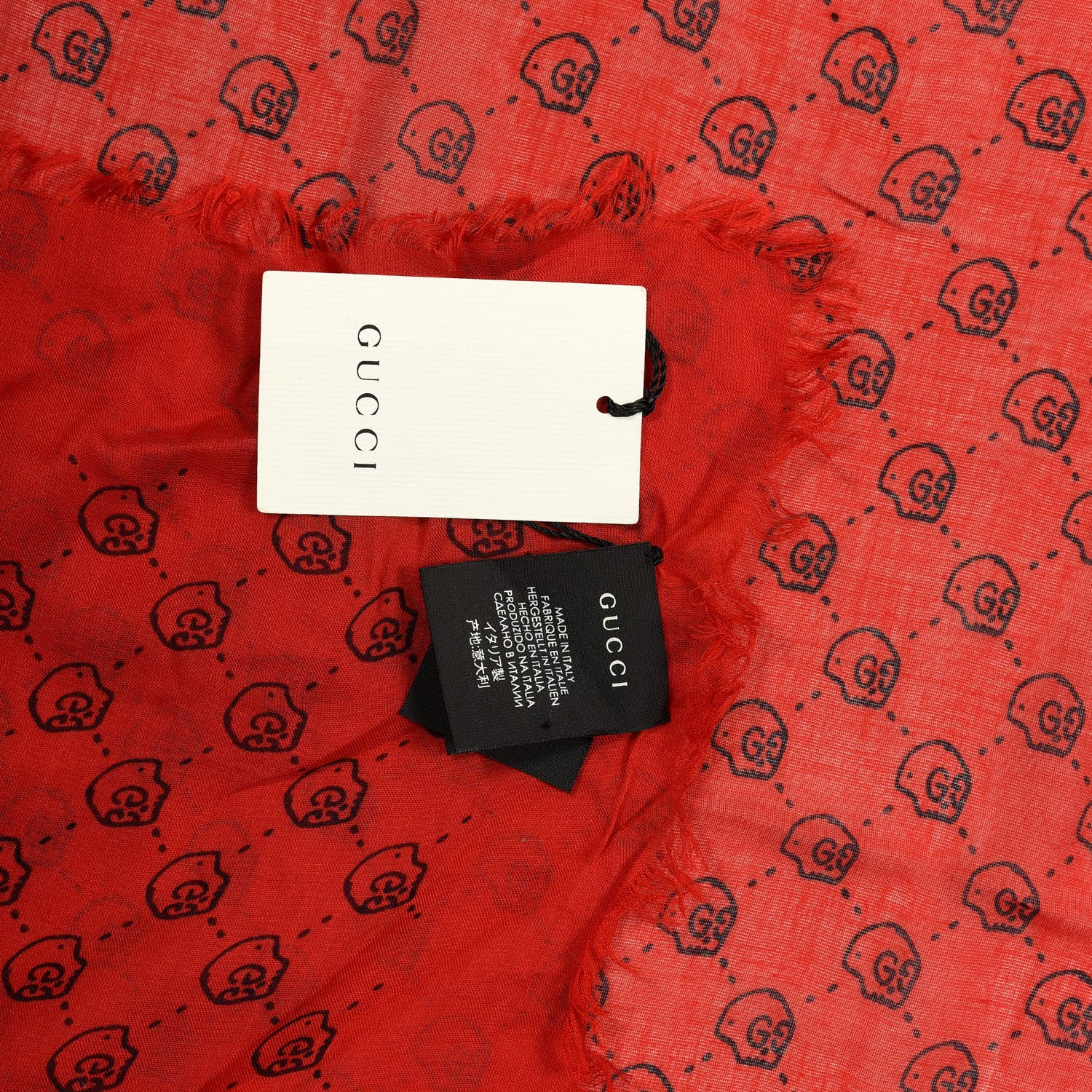 Gucci Modal Silk Twill GG Hamlet Square Scarf Flame Blue 3 of 4