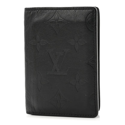 Louis Vuitton Calfskin Monogram Shadow Pocket Organizer Black 1 of 8