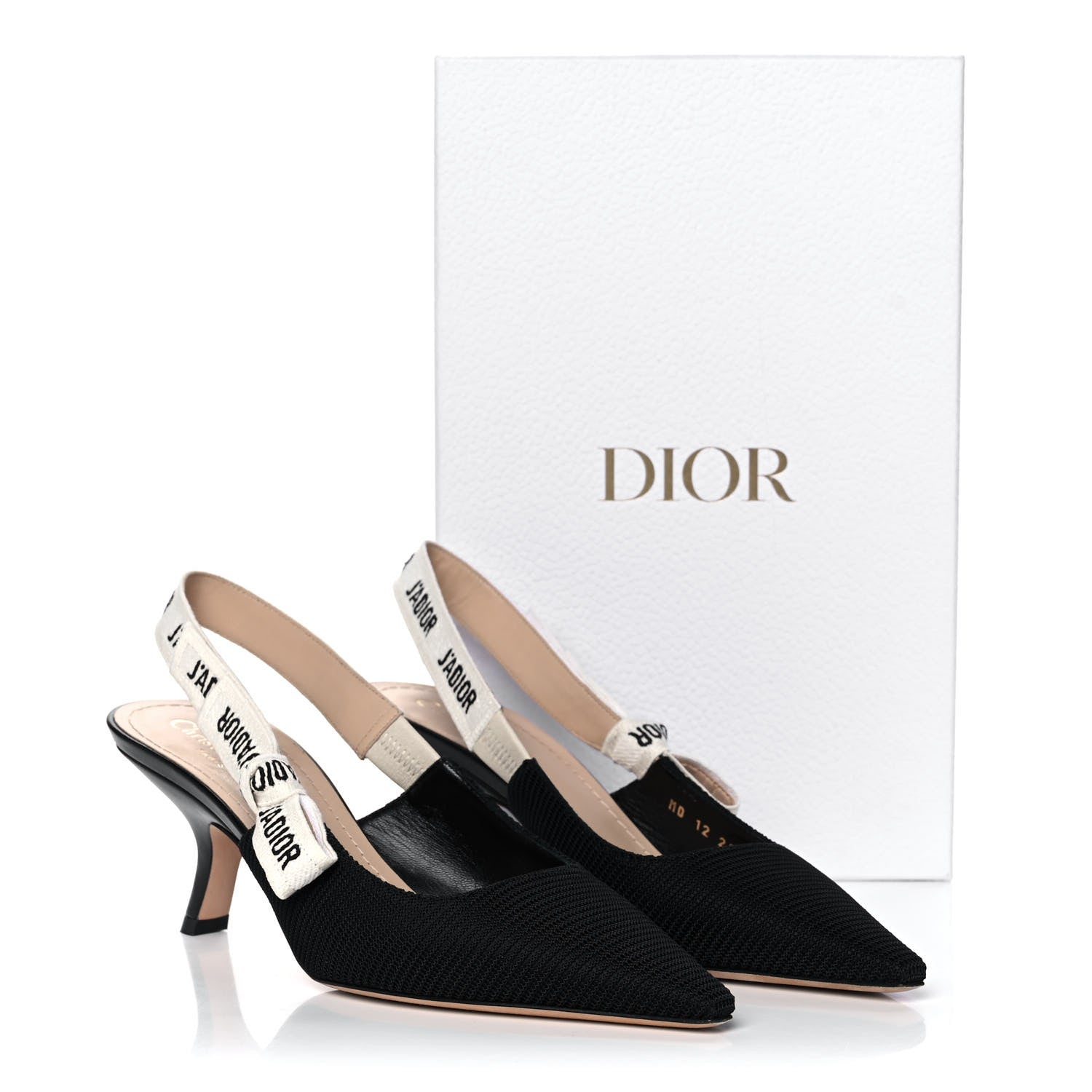 Christian Dior Technical Canvas Ribbon J Adior Slingback 65mm Pumps 38 Black 10 of 10