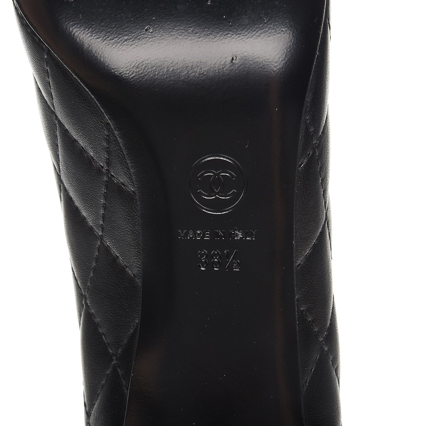 Lambskin Quilted Cap Toe Pumps 38.5 Black