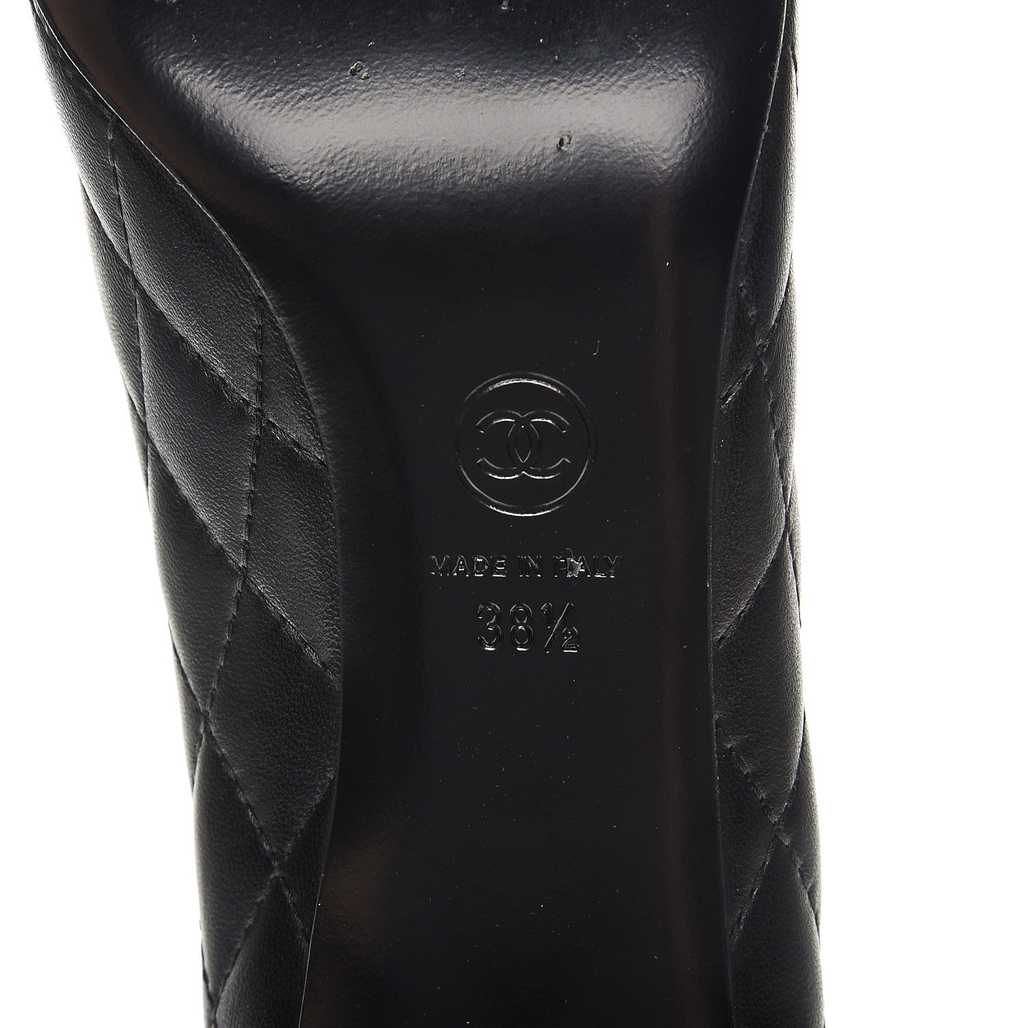 Chanel Lambskin Quilted Cap Toe Pumps 38.5 Black 7 of 9