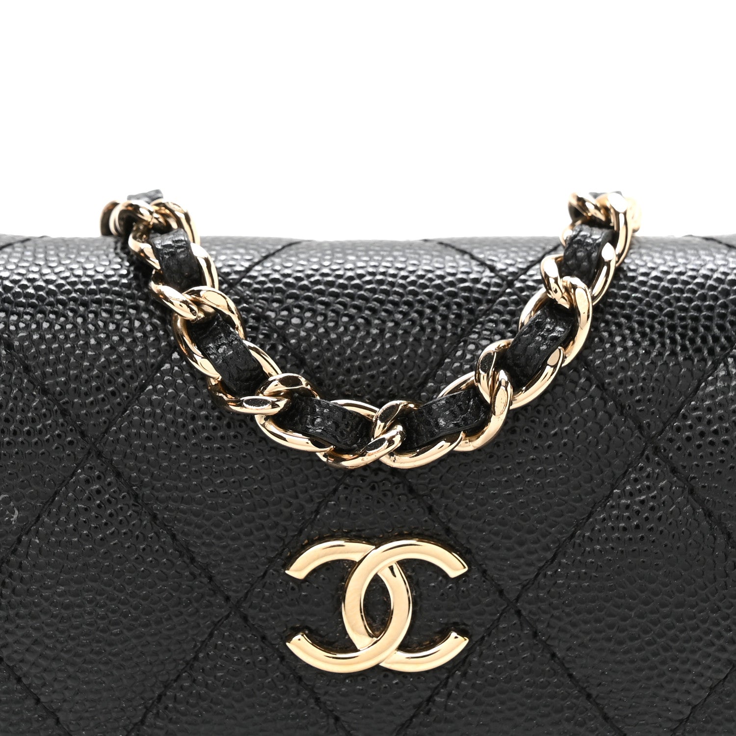 Chanel Caviar Quilted Belt Bag With Charms On Chain Black 9 of 12
