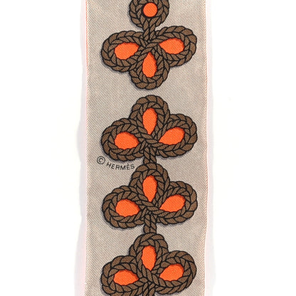 Hermes Silk Galons Et Brandebourg Twilly Orange Mastic Bronze 3 of 4