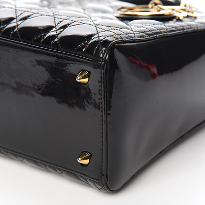 Christian Dior Patent Cannage Medium Lady Dior Black 8 of 9