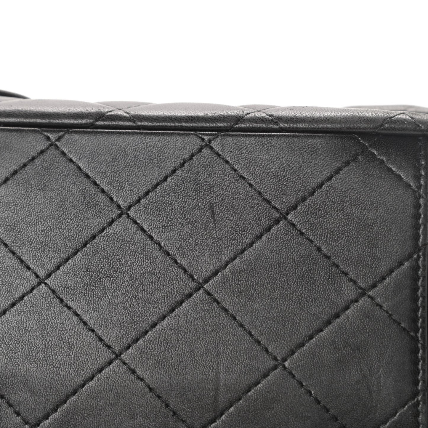 Lambskin Quilted Maxi Double Flap Black