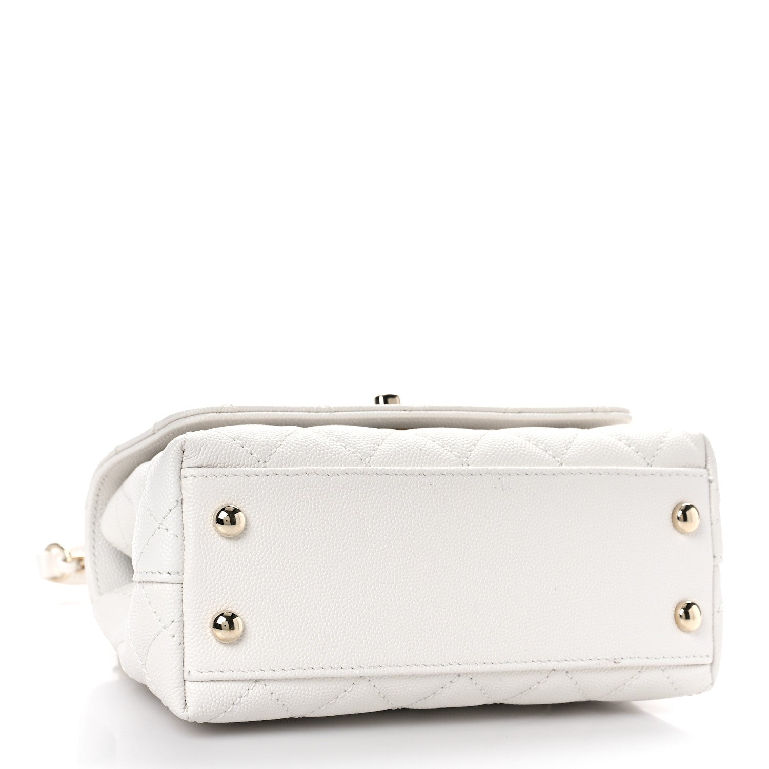 Chanel Caviar Quilted Extra Mini Coco Handle Flap White 4 of 11