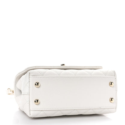 Chanel Caviar Quilted Extra Mini Coco Handle Flap White 4 of 11