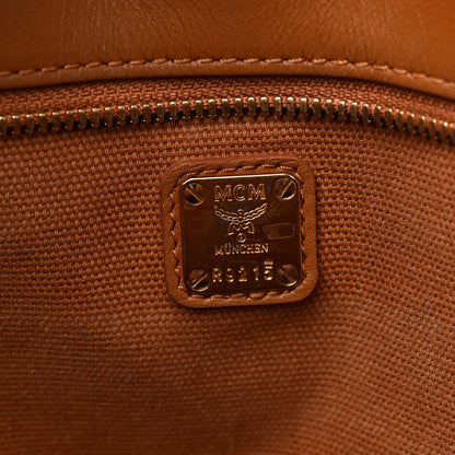 MCM Visetos Medium Rabbit Top Zip Shopper Tote Cognac 8 of 22