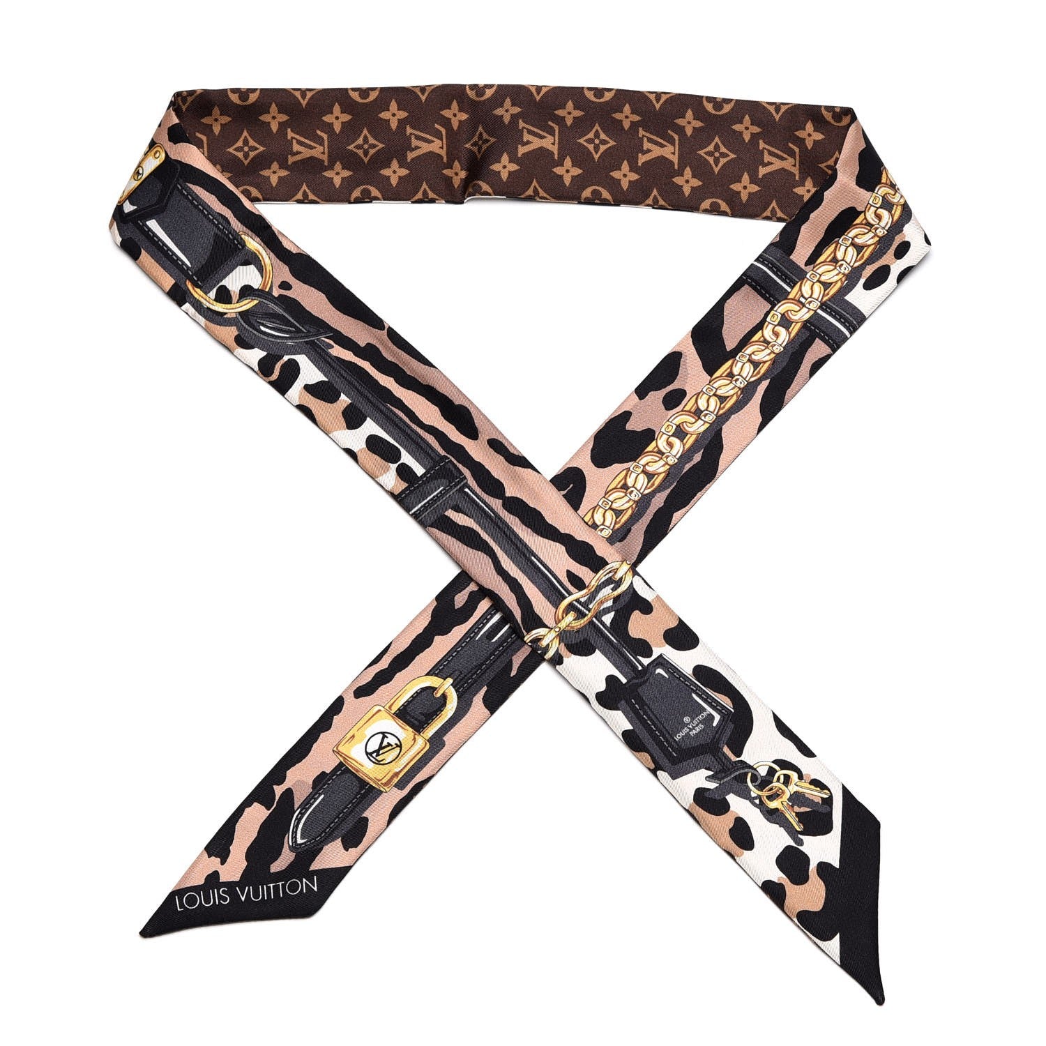 Louis Vuitton Silk Monogram Leorgam BB Bandeau Brown 1 of 5