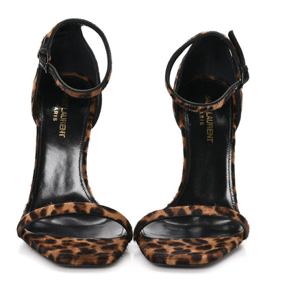 Saint Laurent Calf Hair Leopard Opyum 110 Sandals 38 Brown 2 of 8