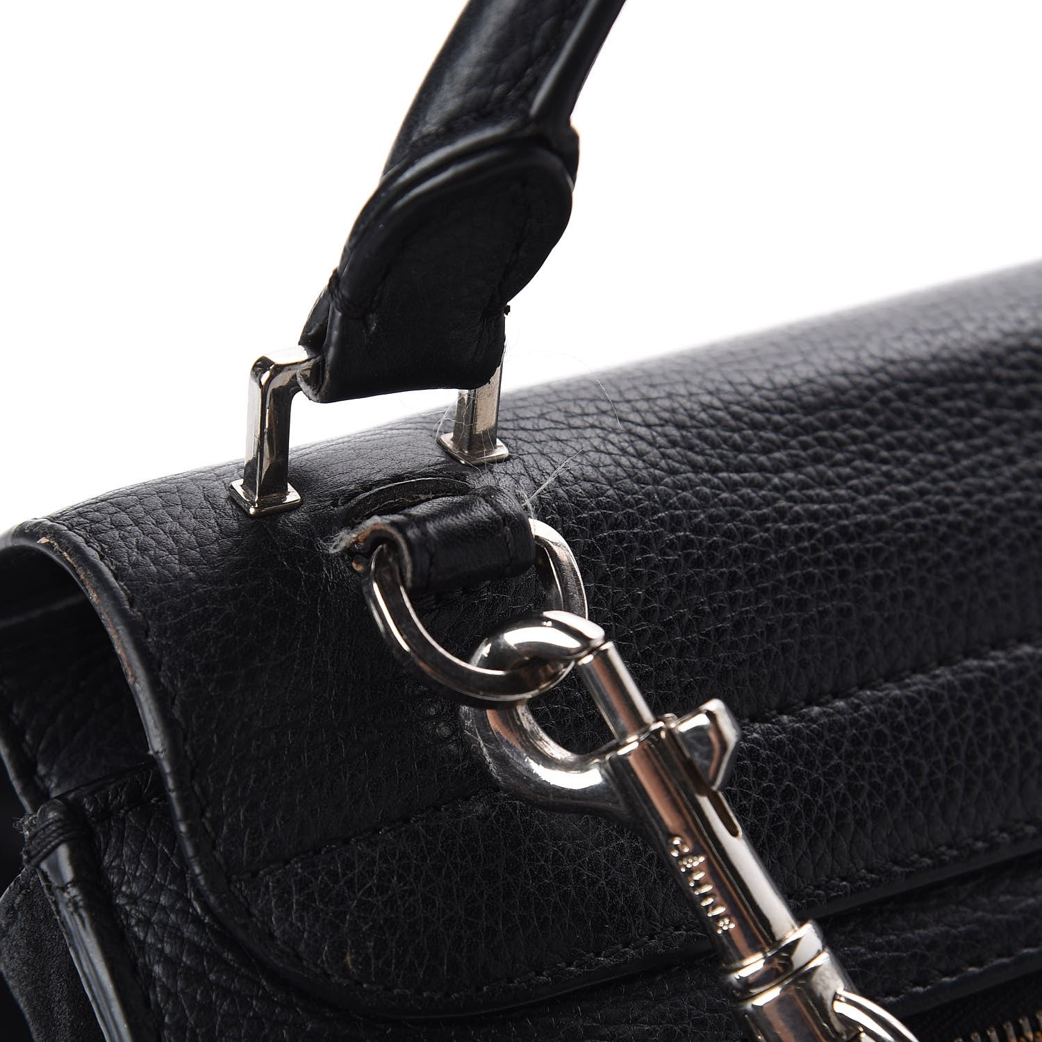 Celine Drummed Calfskin Suede Large Trapeze Black 13 of 15