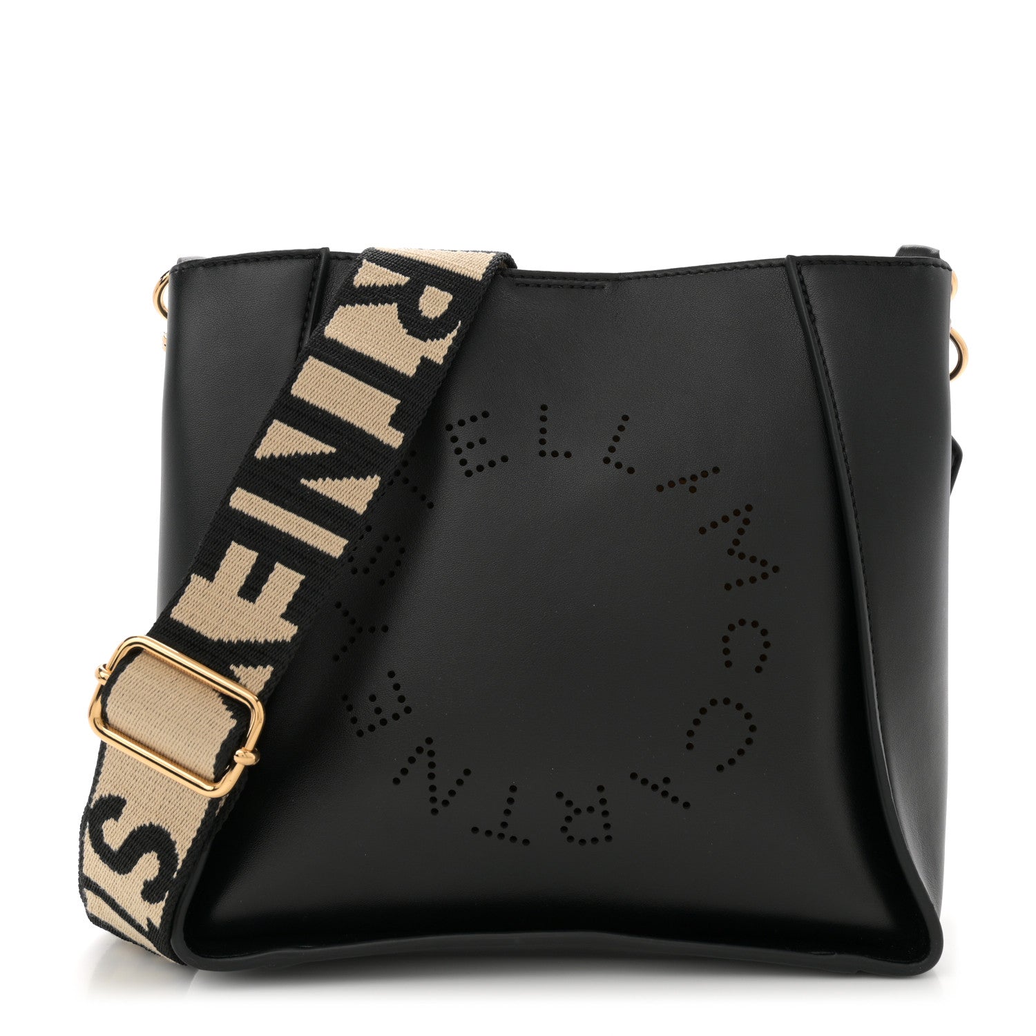 Stella McCartney Eco Alter Nappa Perforated Logo Mini Crossbody Black 1 of 9