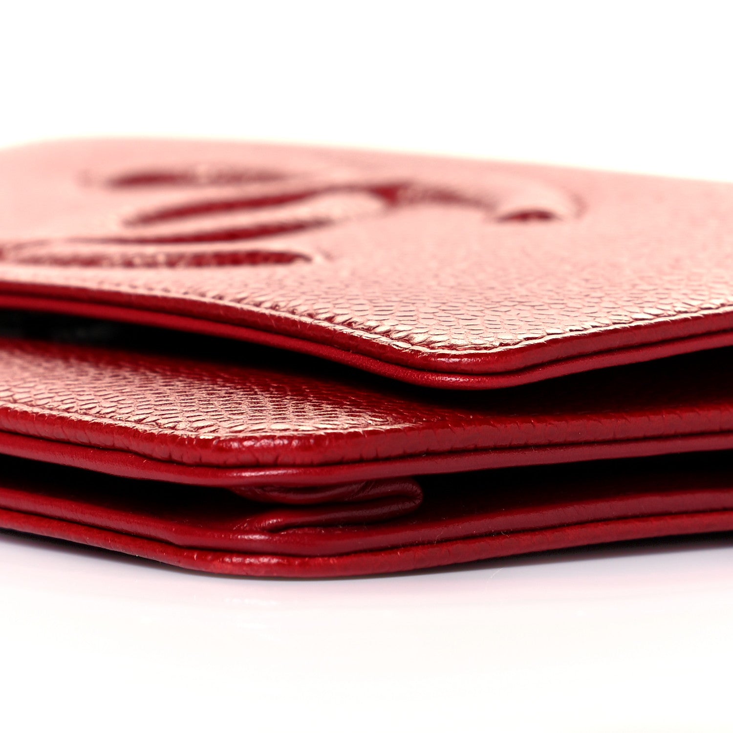 Chanel Caviar Timeless CC Wallet On Chain WOC Red 11 of 12