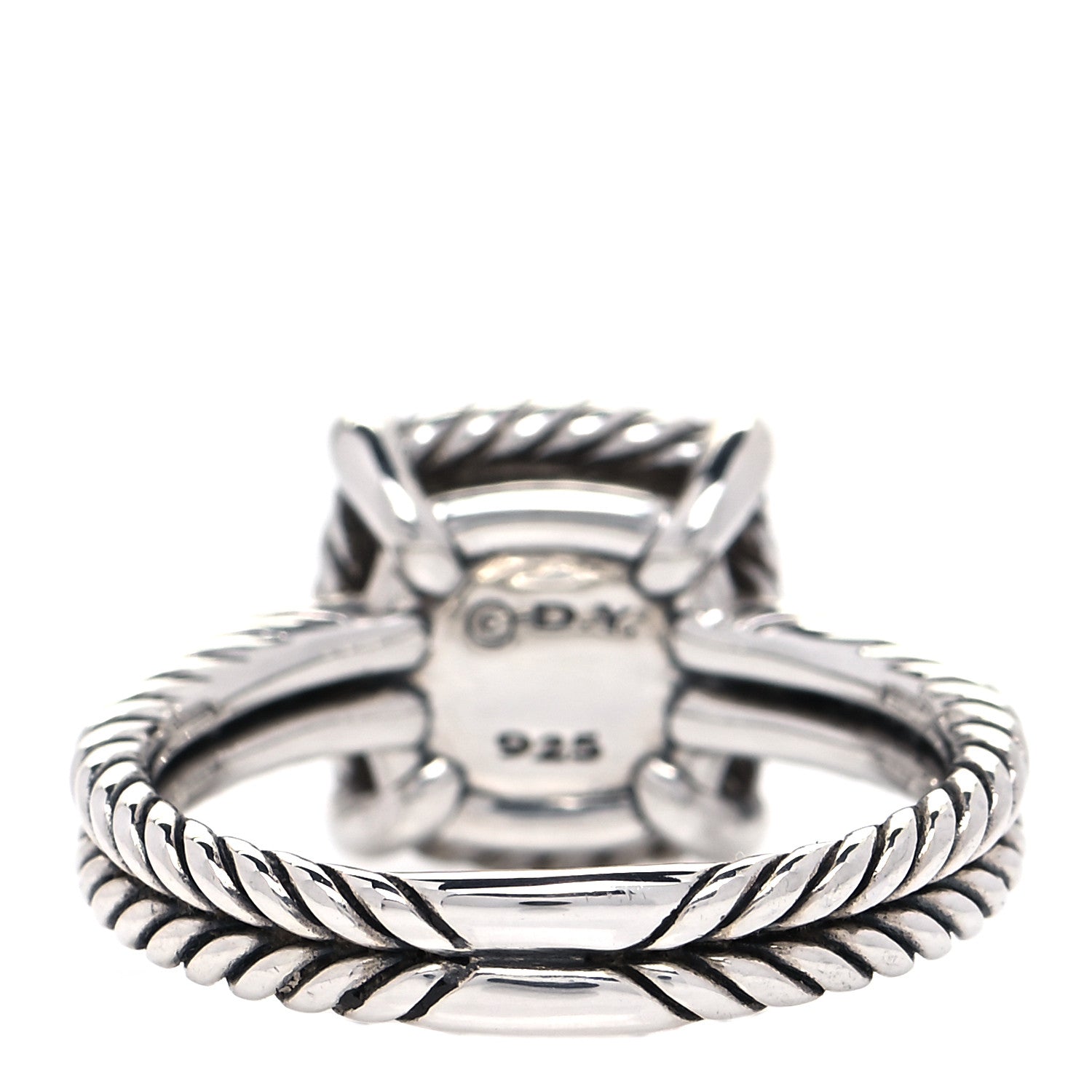 David Yurman Sterling Silver Diamond Black Onyx 9mm Chatelaine Pave Bezel Ring 57 8 3 of 5