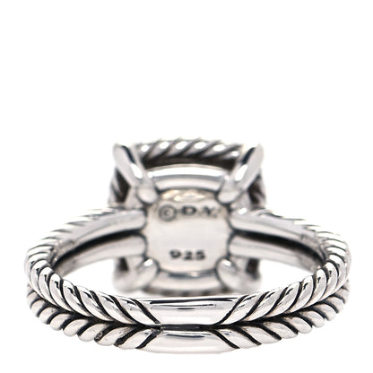 David Yurman Sterling Silver Diamond Black Onyx 9mm Chatelaine Pave Bezel Ring 57 8 3 of 5
