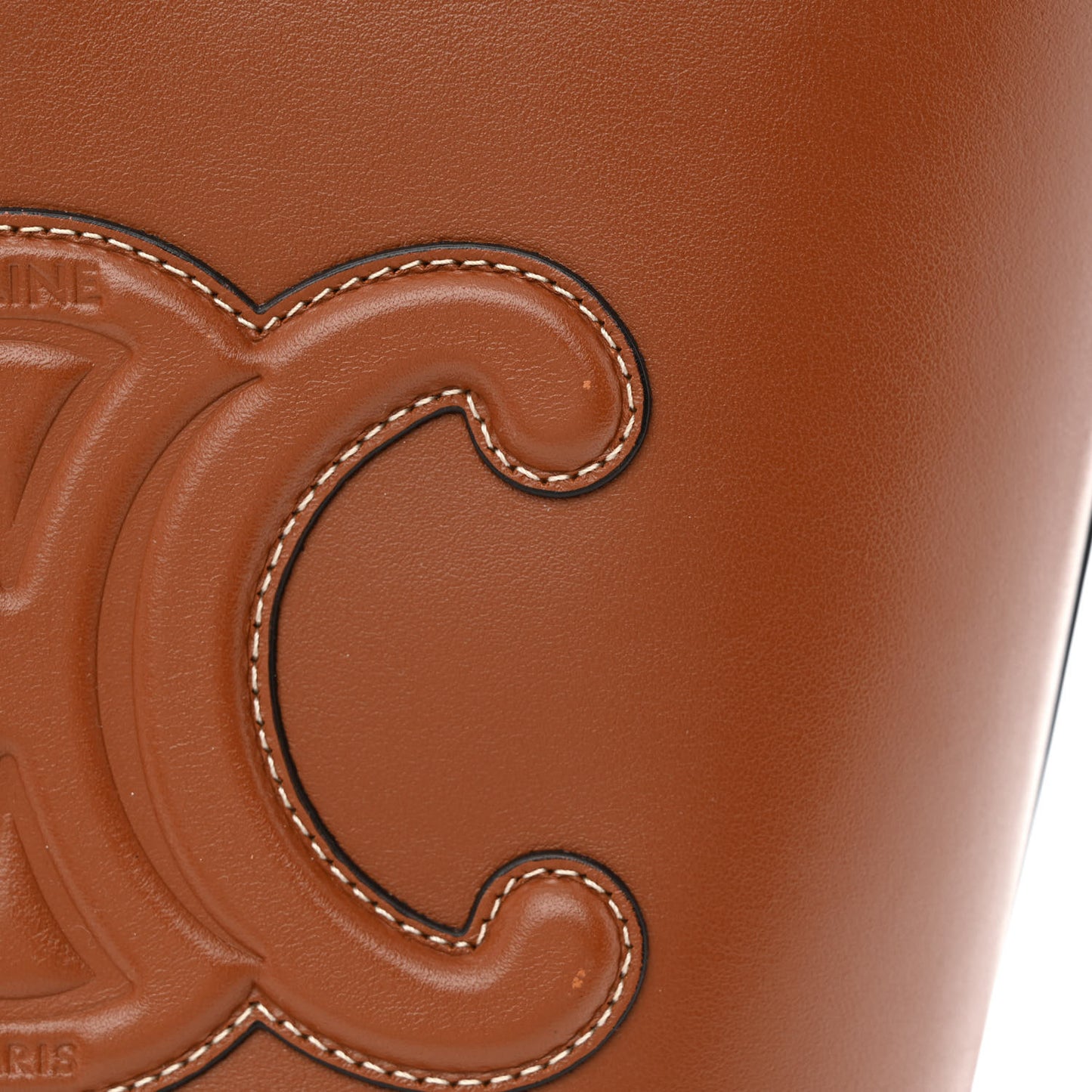 Smooth Calfskin Small Cuir Triomphe Bucket Bag Tan