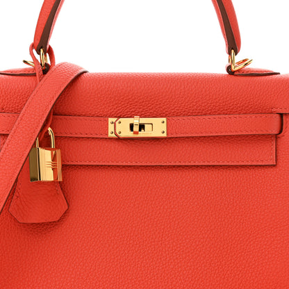 Hermes Togo Kelly Retourne 25 Capucine 8 of 13