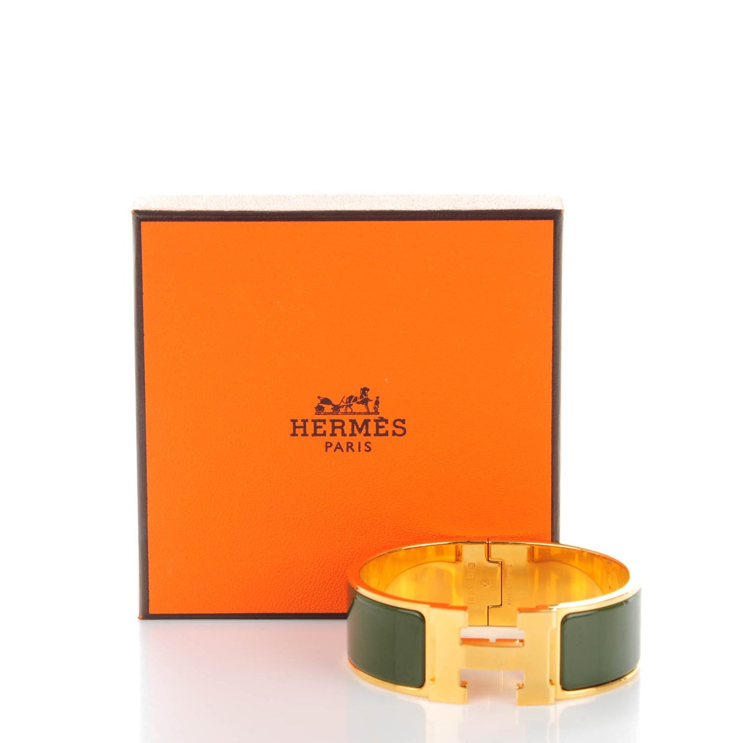 Enamel Wide Clic Clac H Bracelet PM Loden