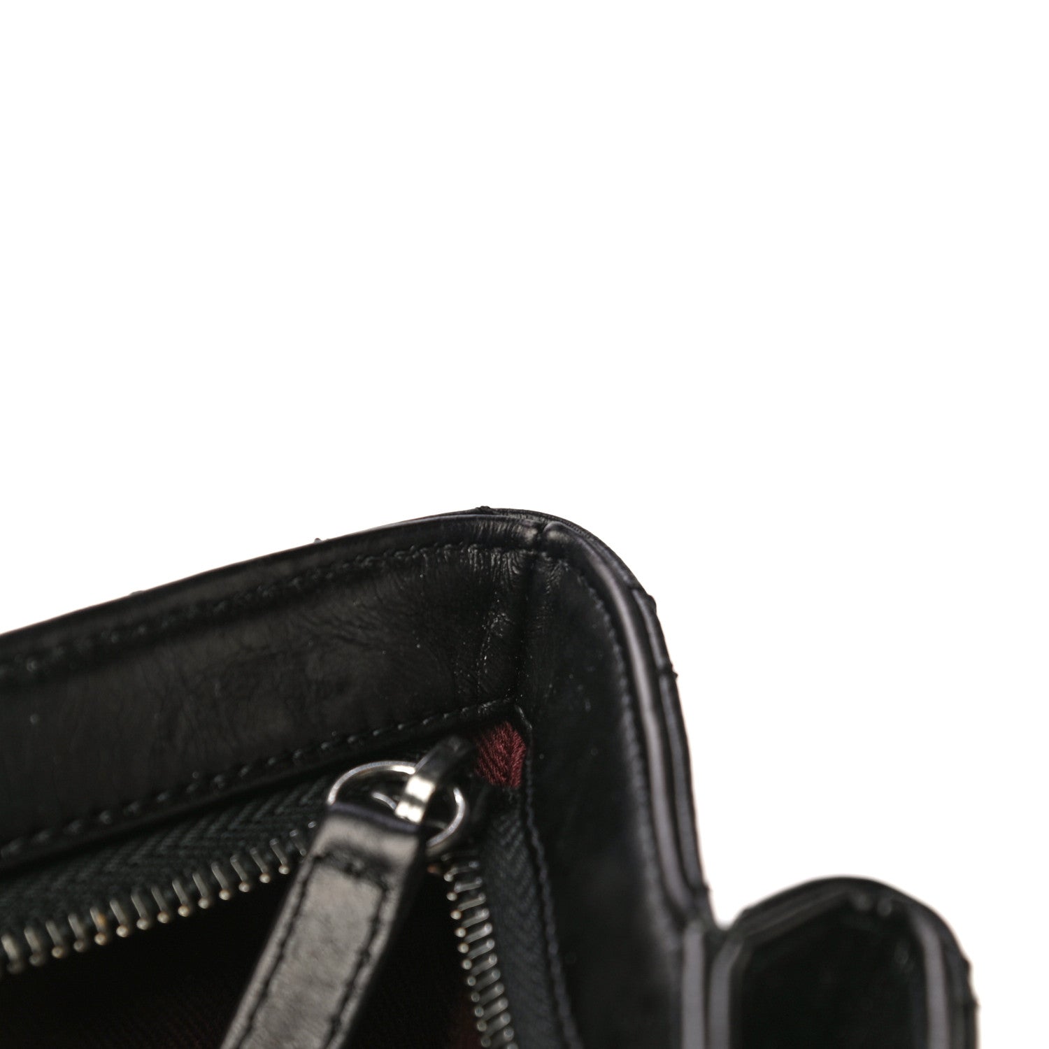 Chanel Aged Calfskin Quilted Zip Clutch Black 11 of 22