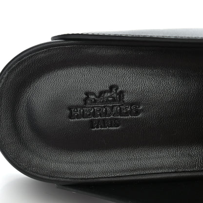 Hermes Calfskin Calya Mules 41 Black 6 of 10