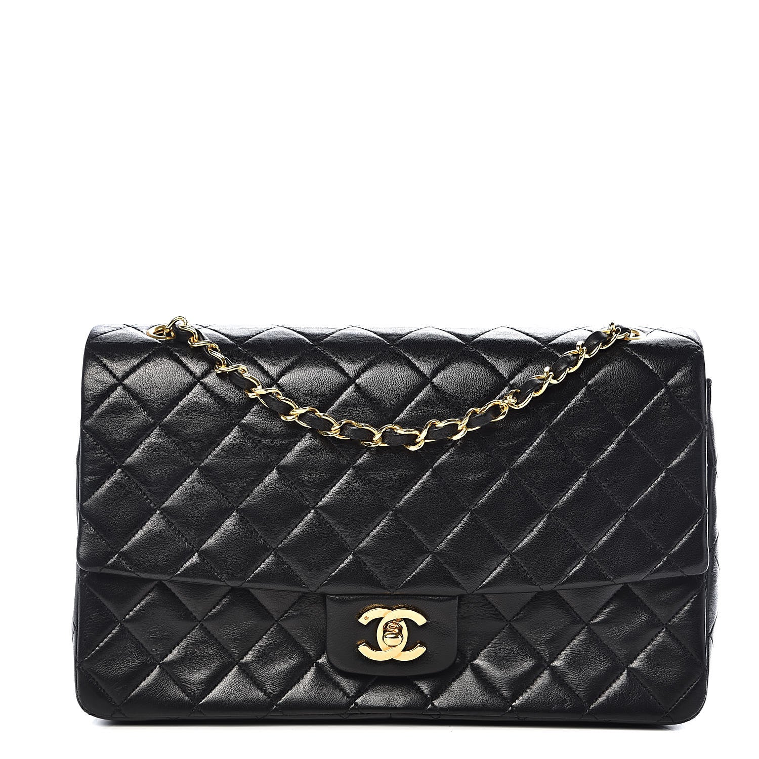 Chanel Lambskin Quilted Medium Single Flap Black 1 of 12