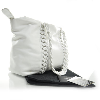 Chanel Leather Modern Chain Tote White 3 of 9