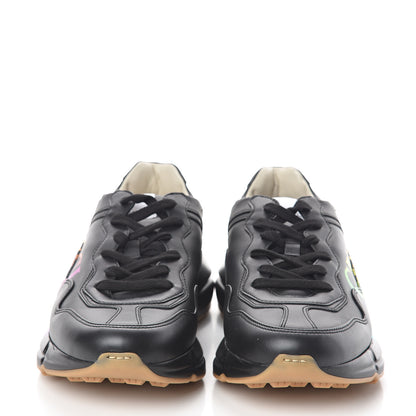 Gucci Calfskin Iridescent Logo Mens Rhyton Sneakers 7 Black 2 of 7