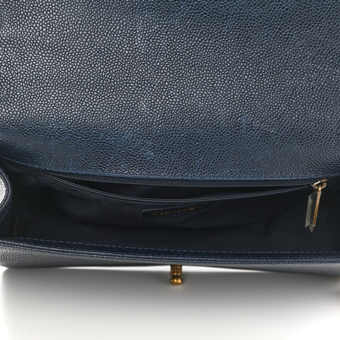 Caviar Quilted New Medium Boy Flap Dark Navy Blue