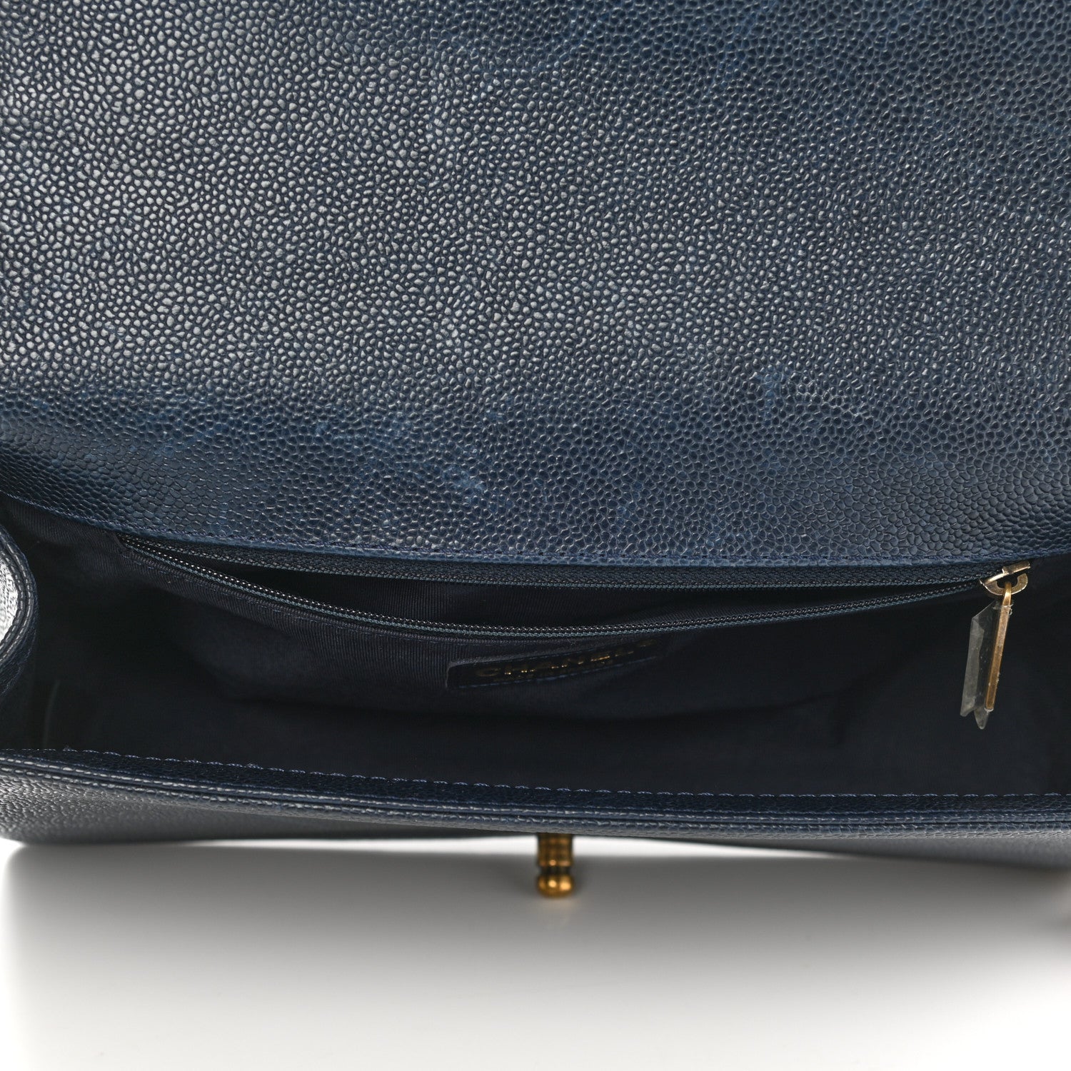 Chanel Caviar Quilted New Medium Boy Flap Dark Navy Blue 5 of 11