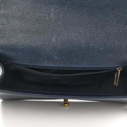 Chanel Caviar Quilted New Medium Boy Flap Dark Navy Blue 5 of 11