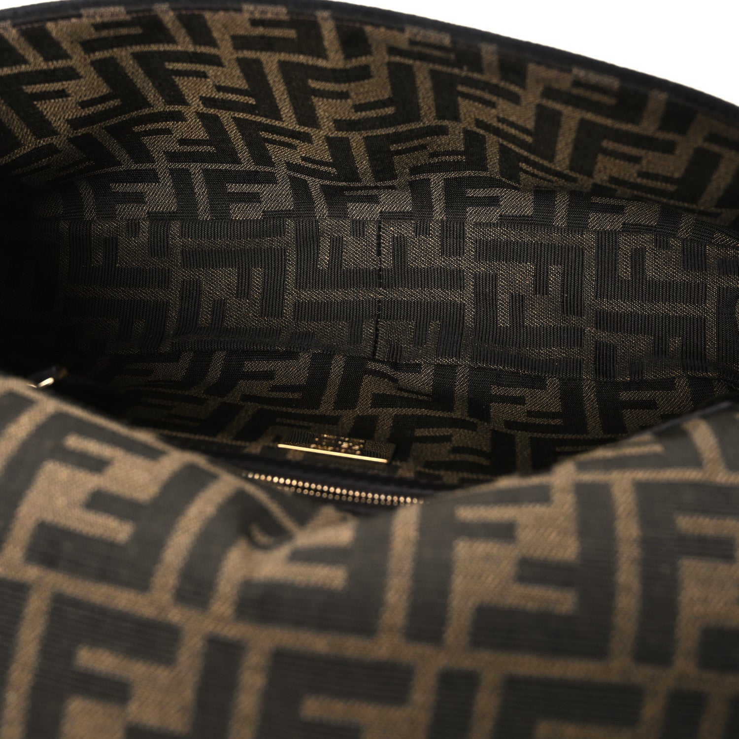 Fendi Fabric Jacquard FF 1974 Medium Baguette Tobacco Moro Black 5 of 11