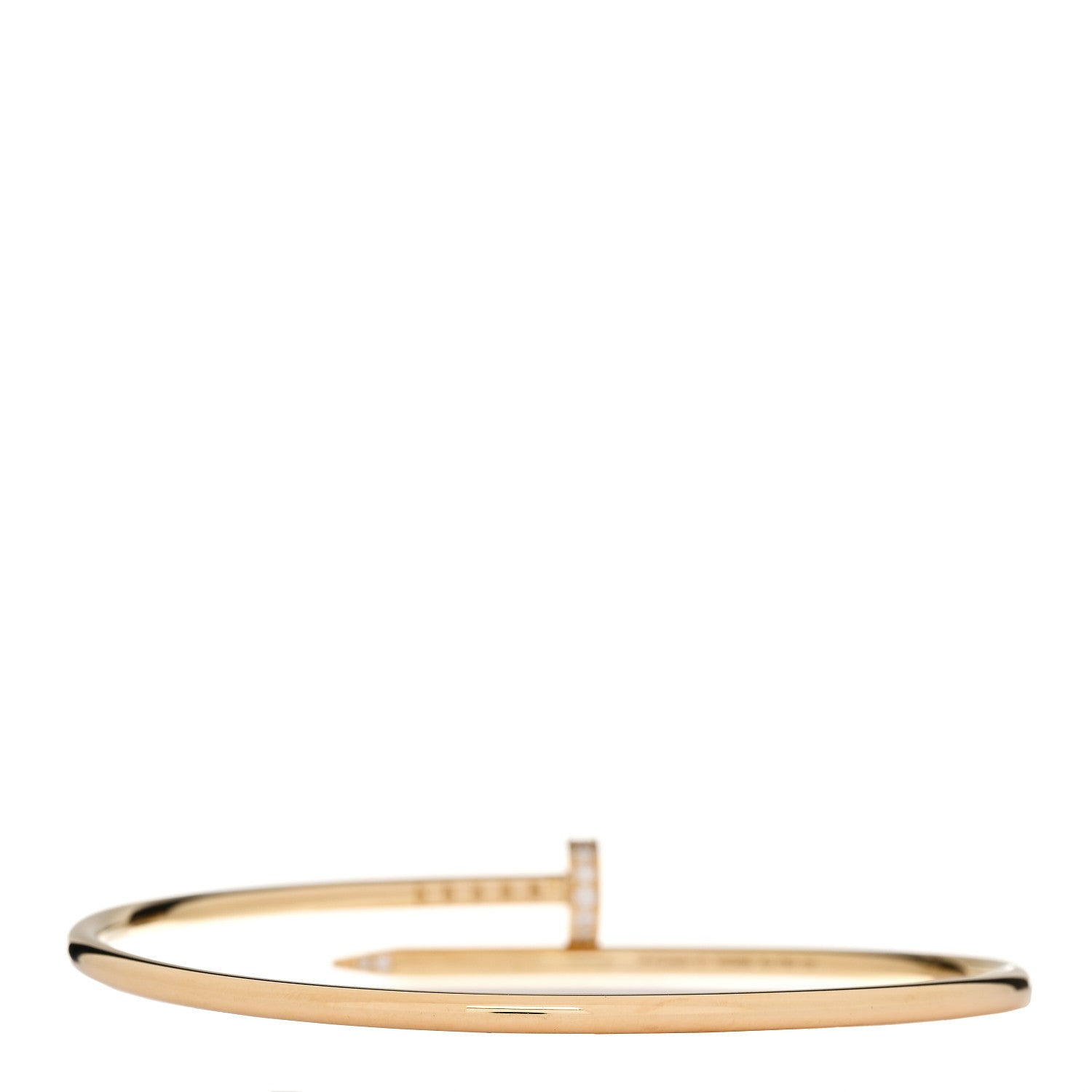 Cartier 18K Yellow Gold Diamond Small Juste Un Clou Bracelet 17 3 of 7