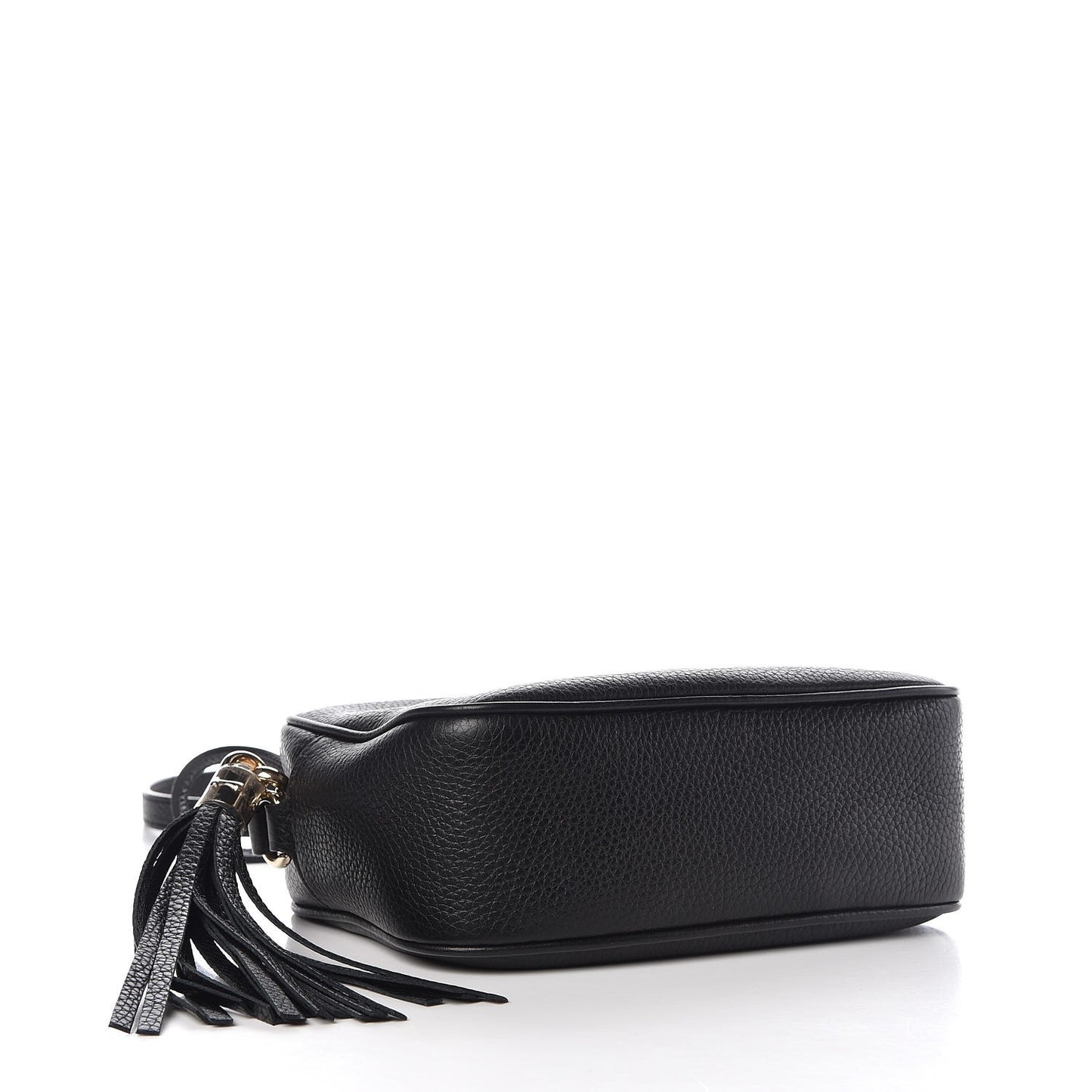 Pebbled Calfskin Small Soho Disco Bag Black