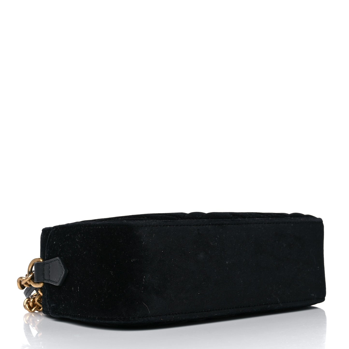 Velvet Matelasse Small GG Marmont Chain Shoulder Bag Black