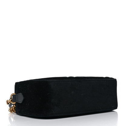 Gucci Velvet Matelasse Small GG Marmont Chain Shoulder Bag Black 4 of 24