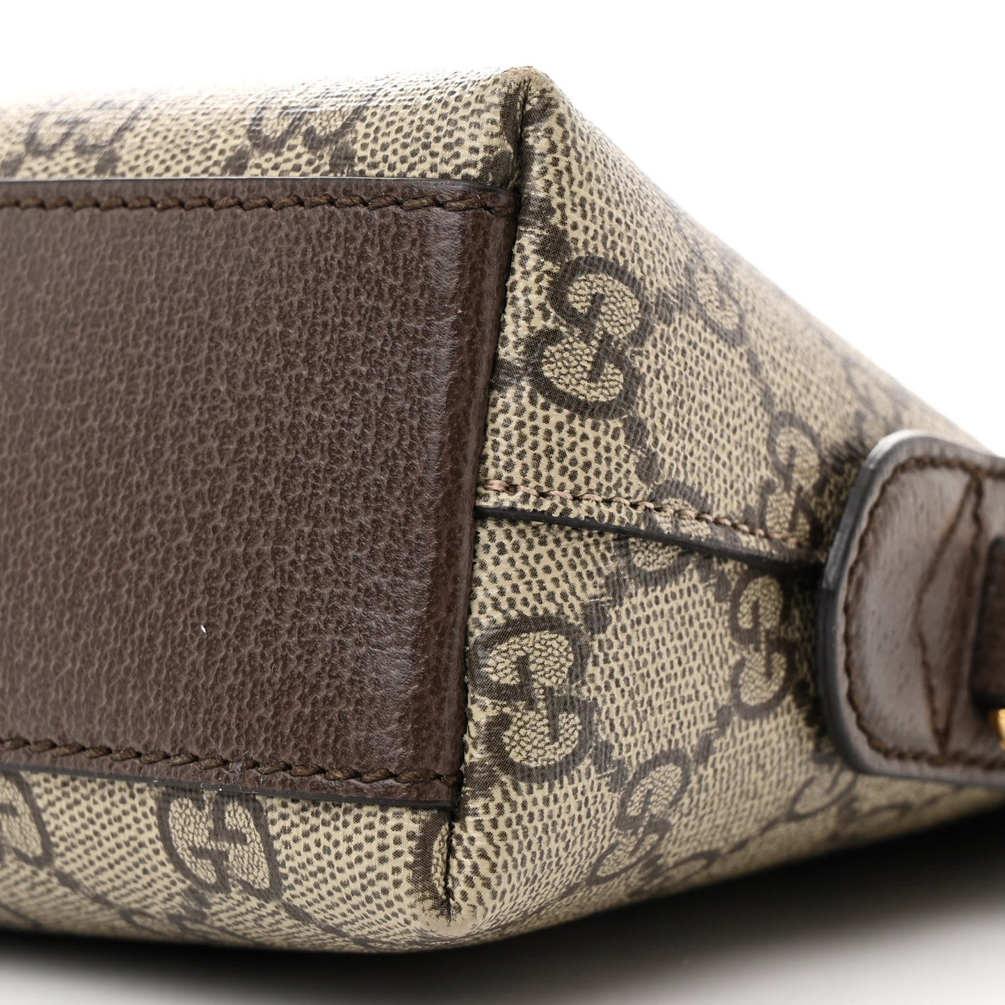 GG Supreme Monogram Textured Dollar Calfskin Web Small Ophidia Dome Shoulder Bag Beige Ebony New Acero