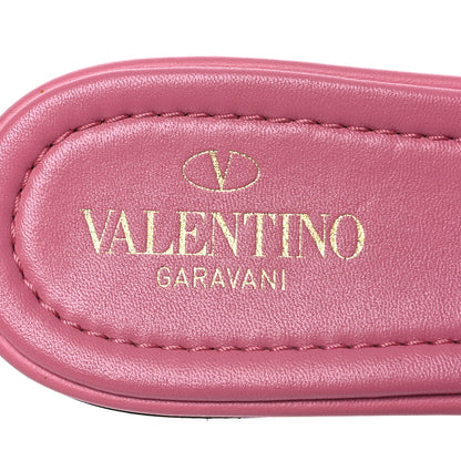 Valentino Garavani Nappa Roman Stud Flat Slide Sandals 39.5 Flaming Pink 9 of 16