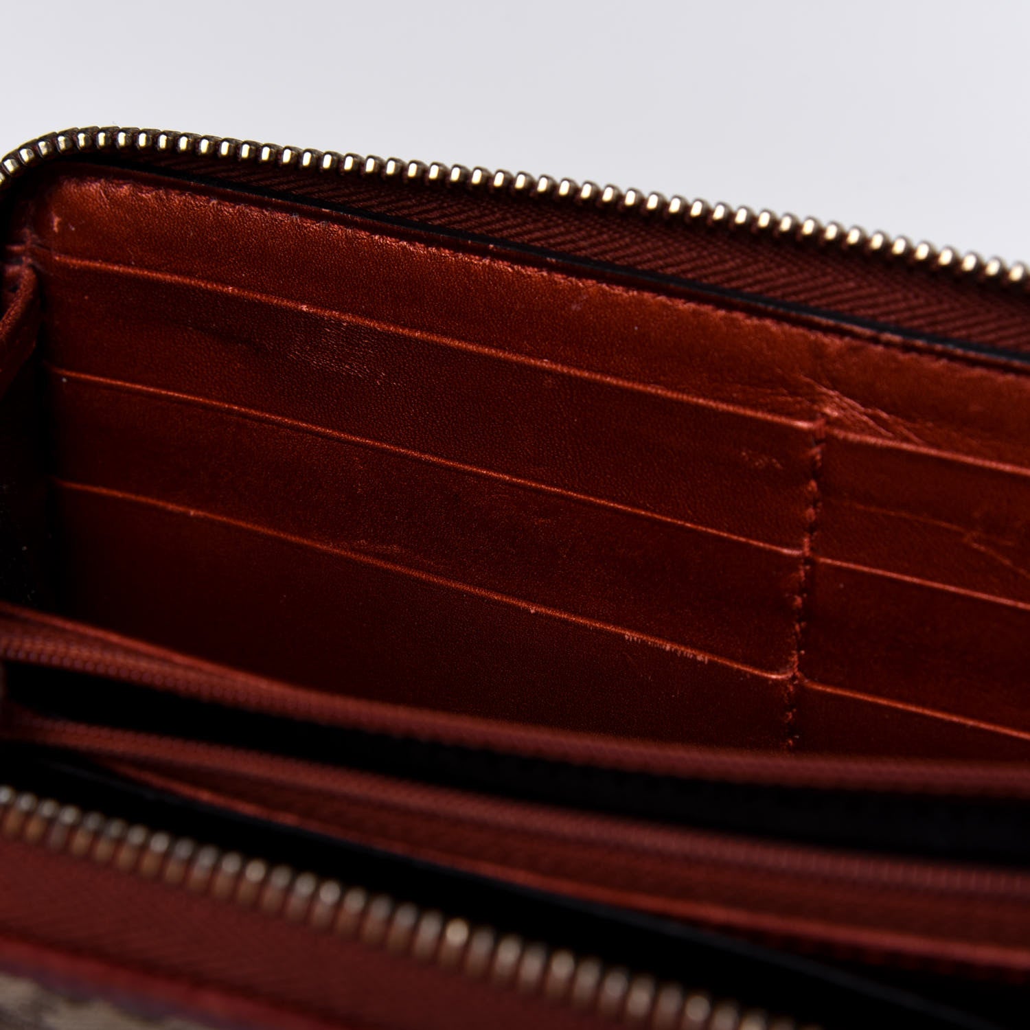 Gucci Monogram Bow Zip Around Wallet Brown 8 of 22