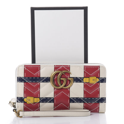 Gucci Calfskin Matelasse Trompe L'Oeil Print GG Marmont Zip Around Wallet 8 of 8