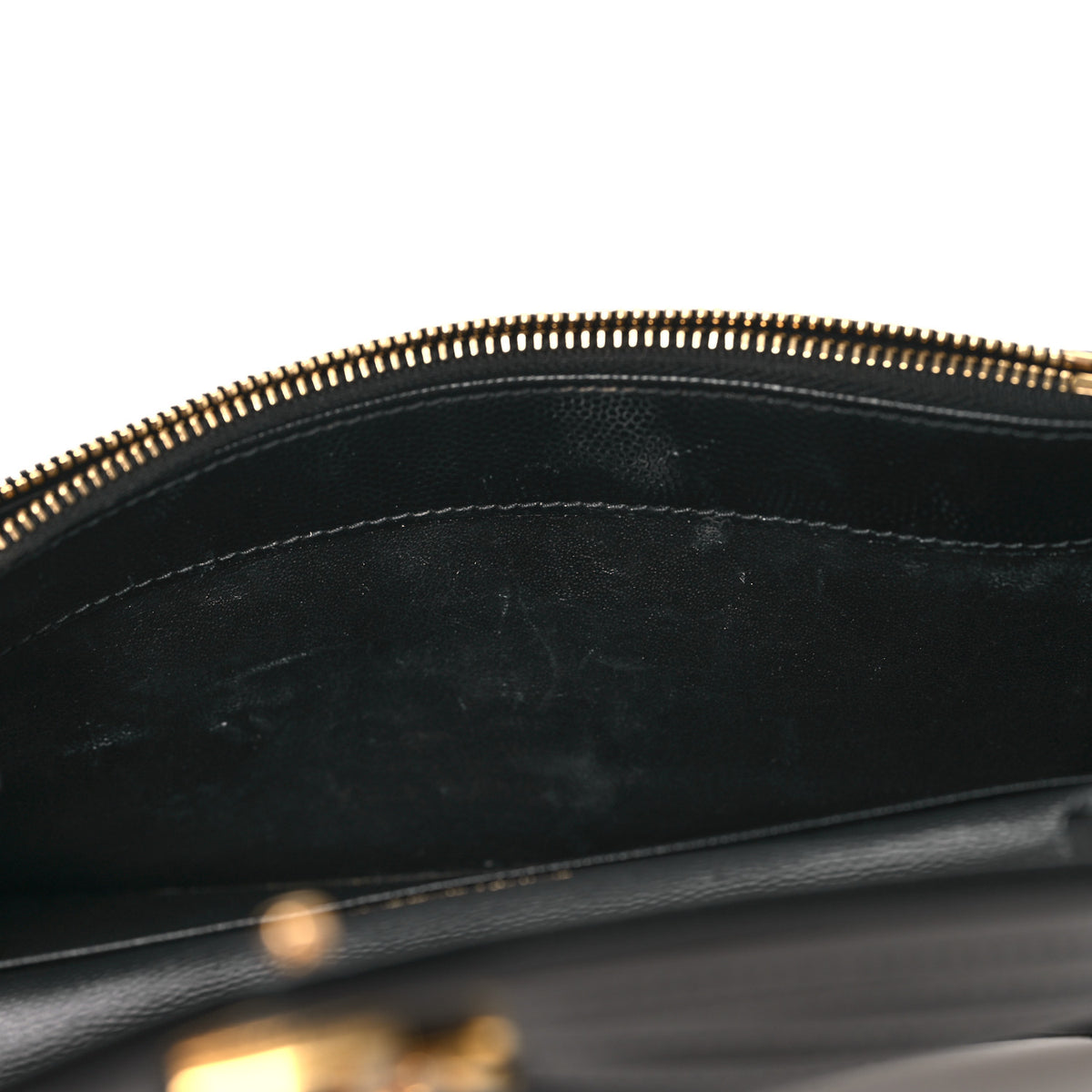 Grain De Poudre Matelasse Chevron Monogram Envelope Chain Wallet Black
