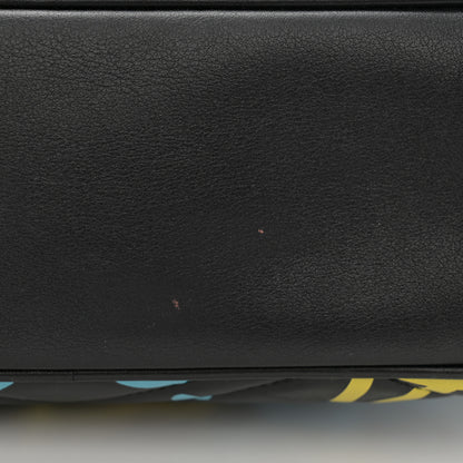 Gucci Calfskin Matelasse GucciGhost Medium GG Marmont Chain Shoulder Bag Black New Acquamarine 15 of 16
