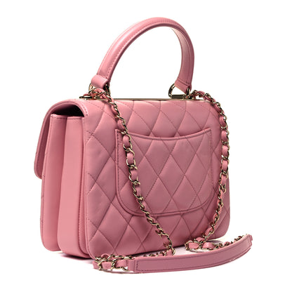 Chanel Lambskin Quilted Small Trendy CC Flap Dual Handle Bag Light Pink 3 of 8