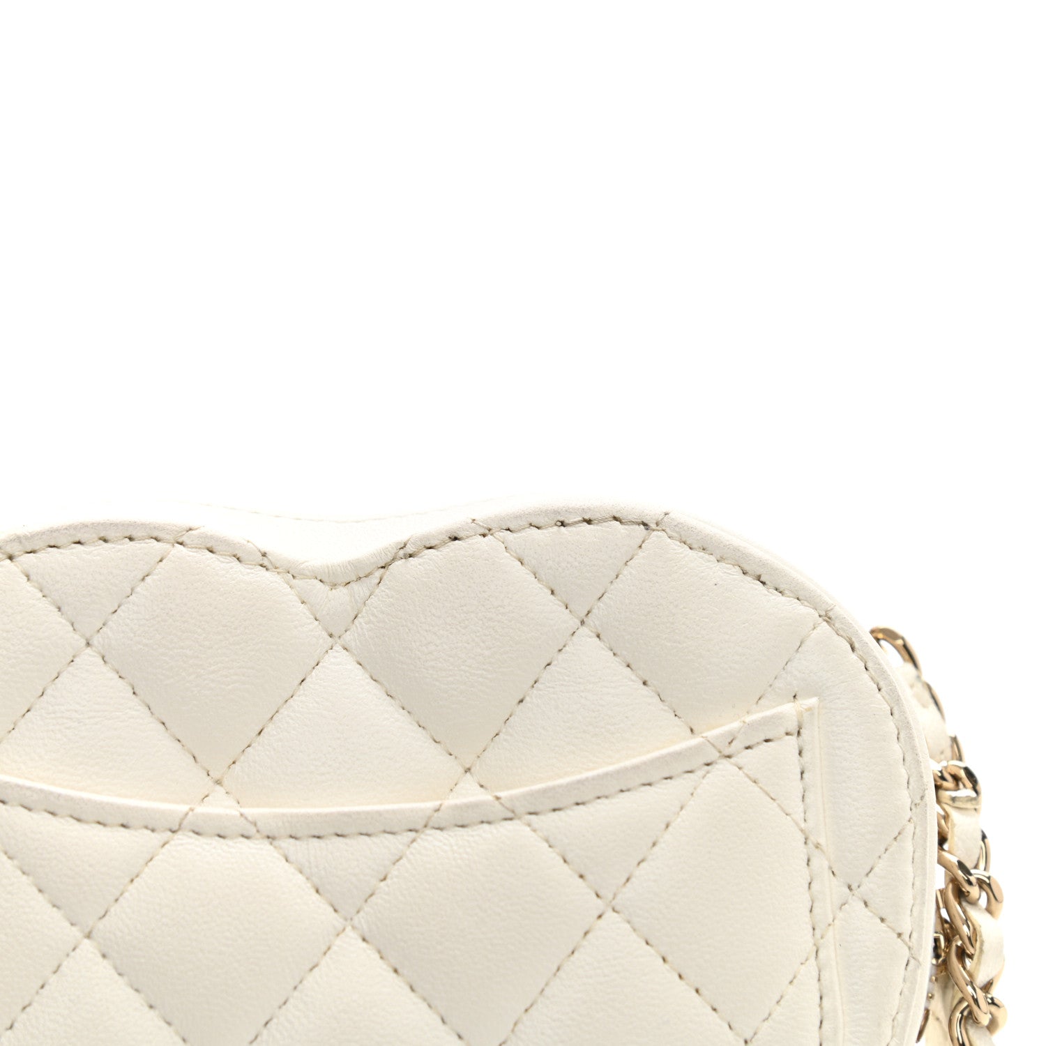 Chanel Lambskin Quilted CC In Love Heart Clutch With Chain White 11 of 12