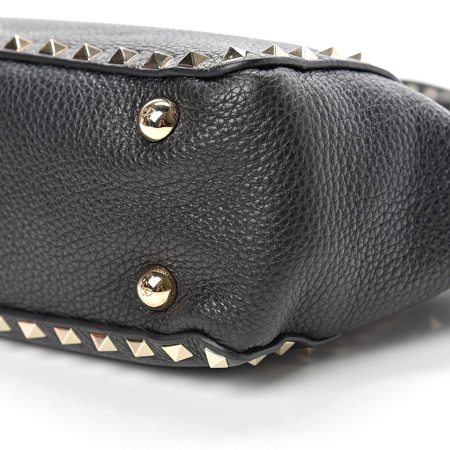 Valentino Garavani Pebbled Calfskin Mini Rockstud Tote Black 8 of 8