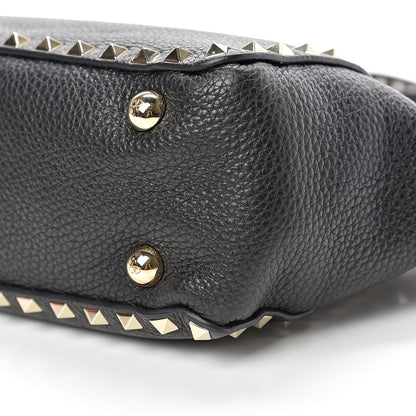 Valentino Garavani Pebbled Calfskin Mini Rockstud Tote Black 8 of 8