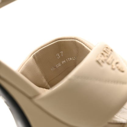 Prada Nappa Logo Quilted Crisscross Platform 20/65mm Sandals 37 Deserto 8 of 10