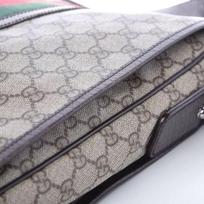 Gucci GG Plus Monogram Web Large Flap Messenger Bag Beige Dark Brown 11 of 14