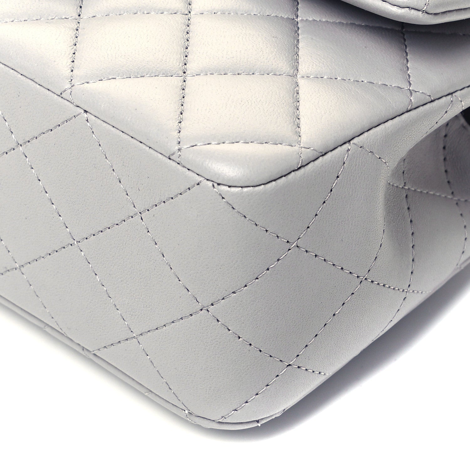 Chanel Lambskin Quilted Mini Top Handle Rectangular Flap Grey 8 of 8
