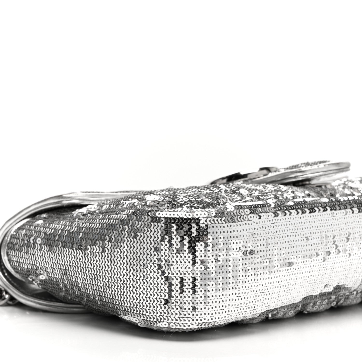 Gucci Sequin Matelasse Small GG Marmont Shoulder Bag Silver 9 of 15