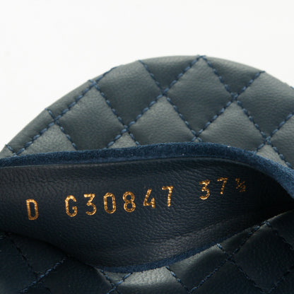 Chanel Suede Calfskin Platform Wedge Sandals 37.5 Blue 8 of 8